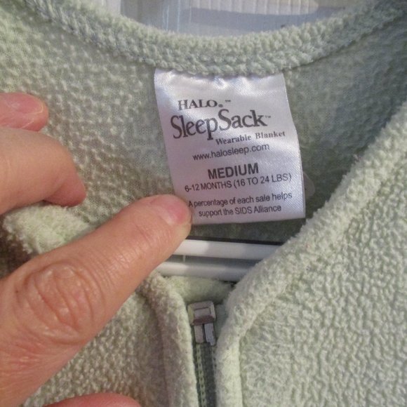Halo Sleepsack Medium 6 to 12 Months Light Green Fleece - Picture 4 of 5